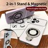 Vegan Leather Phone Case for TECNO SPARK GO 2024,20,20C,POP 8,infinix HOT 40i,itel P55 T Electroplated Frame Magnetic Stand