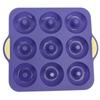 Food-Grade Silicone Silicone Donut Pan Non-Stick Surface Built-In Center Posts Baking Tray Dual Side Handles Easy Release