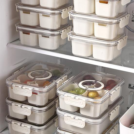Food Storage Box with Lid And Handle Transparent Snack Organizer Moisture-proof Kitchen Container for Nuts Candies Biscuits Dried Fruits