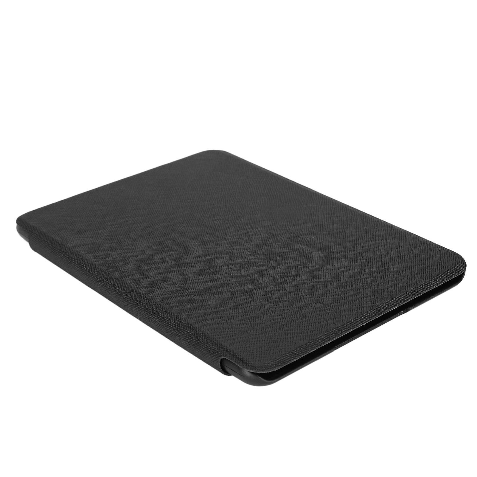 Étui de Protection Housse en Cuir PU à Motif Croisé pour Kindle Paperwhite 4ème Génération 2018 noir