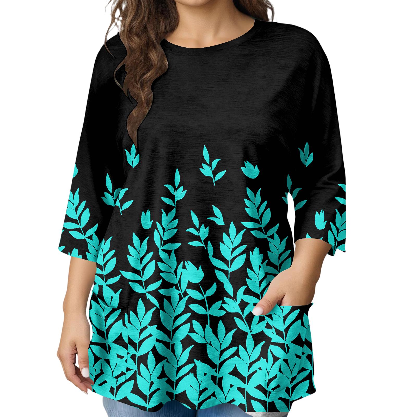 

Жіноча модна блуза великого розміру з принтом, з коротким рукавом, для елегантного офісу та повсякденного носіння XL