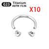 10 Stück Augenbrauen Piercing Schmuck Labret Lippenstecker G23 Titan Septum Piercing Nasenring C-Stab Körperschmuck Für Frauen