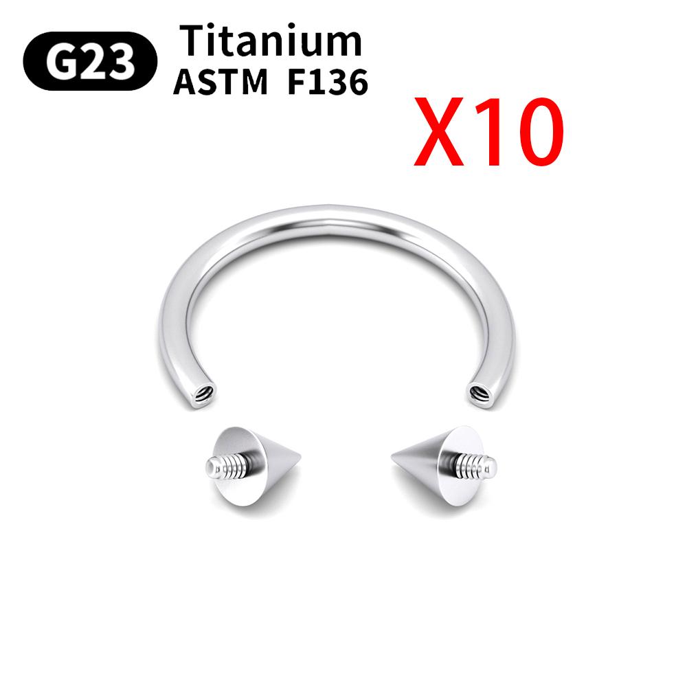 10 Stück Augenbrauen Piercing Schmuck Labret Lippenstecker G23 Titan Septum Piercing Nasenring C-Stab Körperschmuck Für Frauen