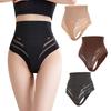 High Waisted Tummy Control Shaping Panty Striped Mesh Thin Plus Size Butt Lifting Brief
