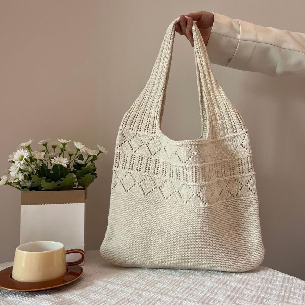 Lazy tote new leisure seaside beach shoulder bag bag straw woven handmade large-capacity holiday woven hollow