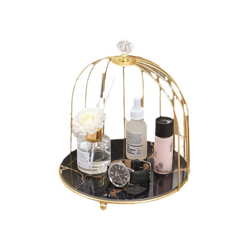 Birdcage Skincare Organizer: Bathroom Cosmetics Rack & Dressing Table Storage