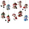 Festive Christmas Snowman Gift Holding Hanging Ornaments 10Pcs Random Assorted Decor for Xmas Tree Wedding Holiday Party Decor