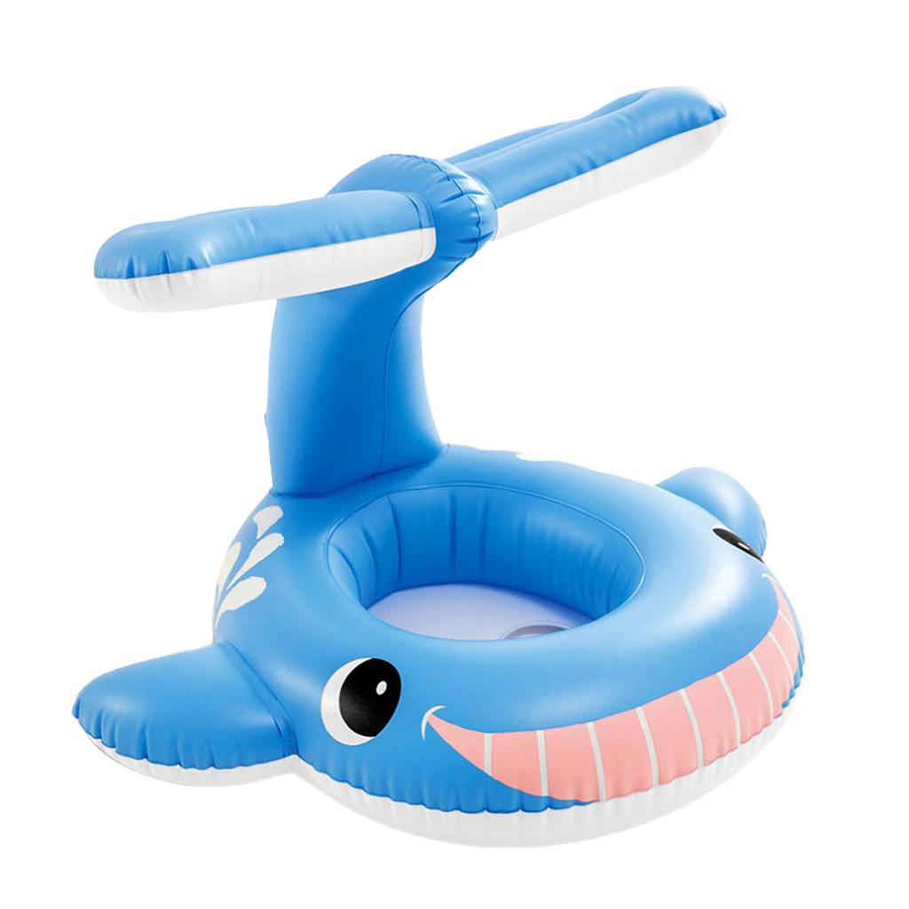 Dětské nafukovací plavecké sedátko kruh polštář proti naklánění modrá velryba plovoucí kruh