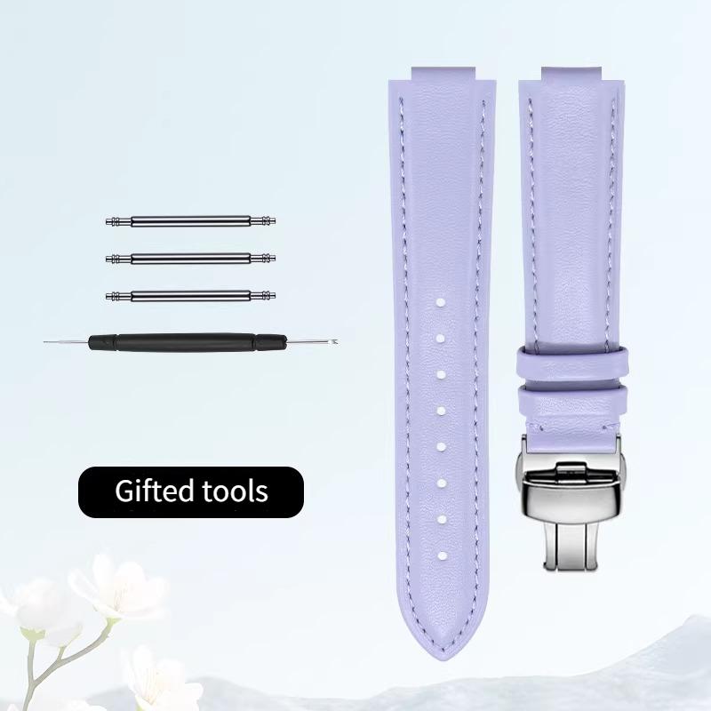 Curved mouth layer cowhide watch strap women for Original CARTIER BALLON BLEU DE CARTIER W69016Z4 WJBB0033 HIPINE men watchband