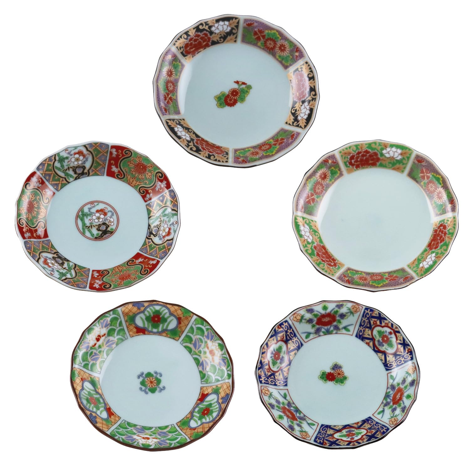 

Yuuki Romantic Old Imari Style Gorgeous Small Plates (5 pieces) [Arita Ware, Made in Japan] Picture Variations