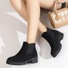 Women's Autumn and Winter Outer Size Large Size Short Tube One Foot Stretch Thick Heel Boots Simple and Comfortable Boots