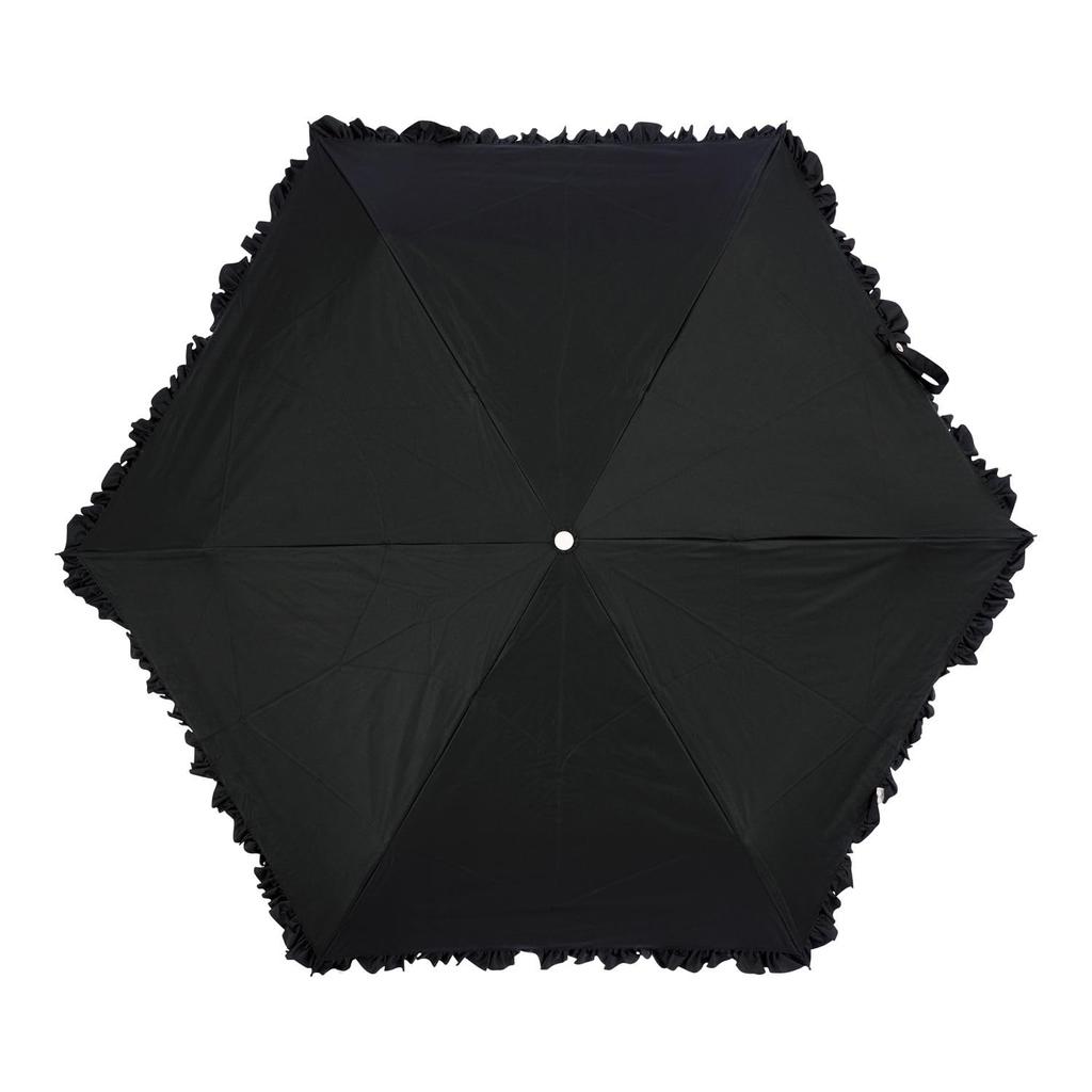 Moonbat Esta Folding Large Light UV Rain or Black Parasol, Umbrella, Size, First-Class Blocking, Protection, Shine, Frilled, 31-230-30216,