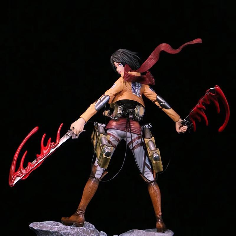 36cm Mikasa Ackerman Attack On Titan Anime Figure Rival Shingeki No Kyojin Levi Ackerman Action Figure Collection Model Doll Toy