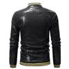 Herren Lockerer Pailletten Tanzanzug Reißverschluss Strickjacke