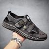 2021 Men's Large Size Sandals Breathable Hollow Wading Shoes Trend Stitching Beach Shoes Driving Dual-purpose Men's Shoes
