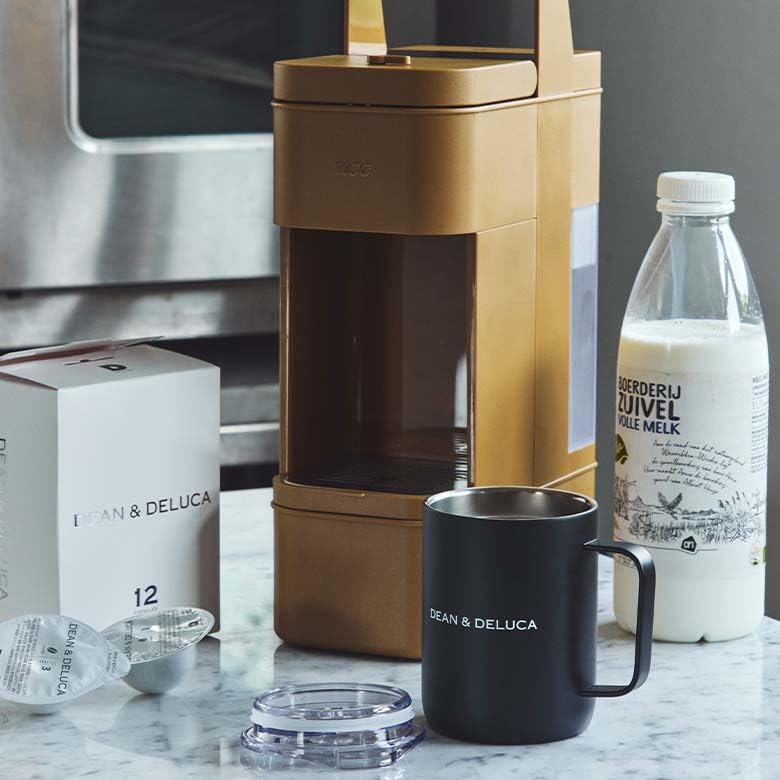 DEAN & DELUCA Stainless Steel Mug with Lid, Black, 300ml, Keeps Drinks Hot and Cold