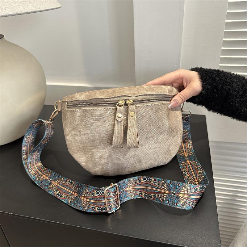 Women's PU Leather Waist Bags Stylish Hobo Solid Color Shoulder Satchel Luxury Designer Chest Bag