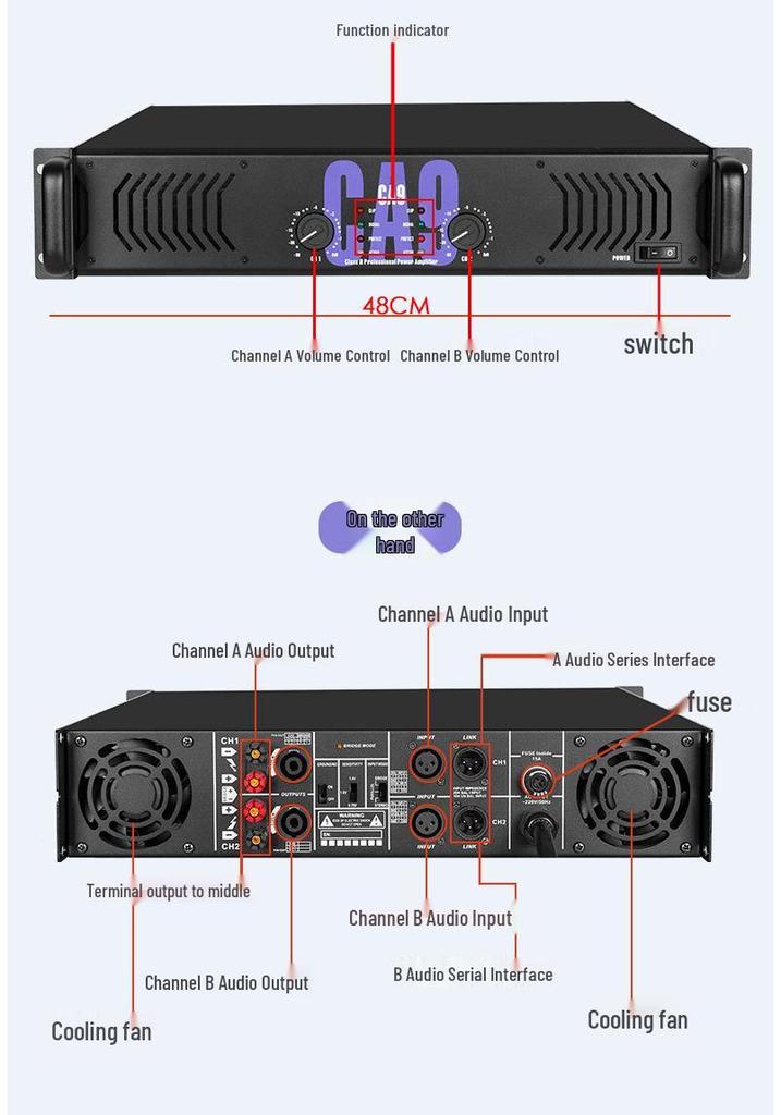 Professional CA Series High Power HiFi Amplifier for Home, Bar, KTV, and Meetings