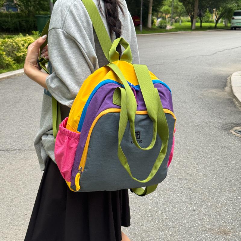 Schoolbag1011 Colorful Fashion Backpack Large Capacity Lightweight Travel Backpack Student School Bag Going Out Commuter Sports Bag