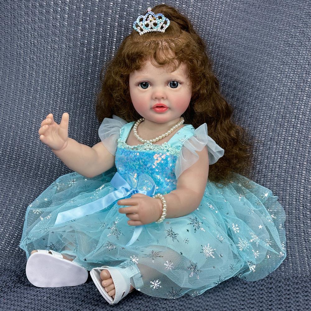 55CM Zmywalna, realistyczna, miękka, ręcznie malowana lalka symulacyjna Baby Reborn. Dzieci towarzyszą lalce do zabawy