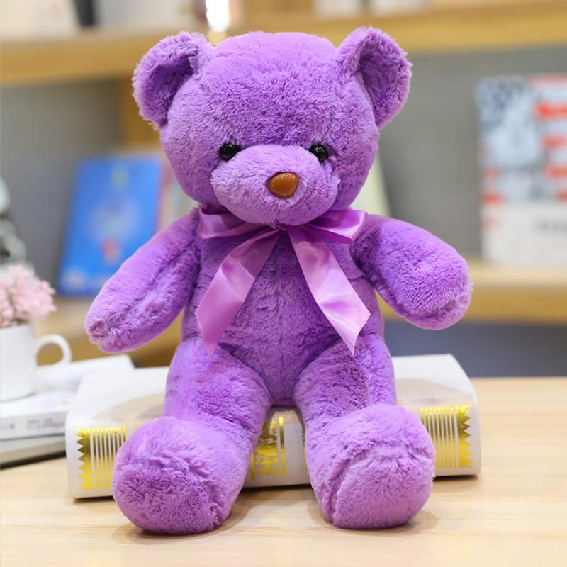Colorful Ribbon Teddy Bear Plush Toy with Ten Color Options