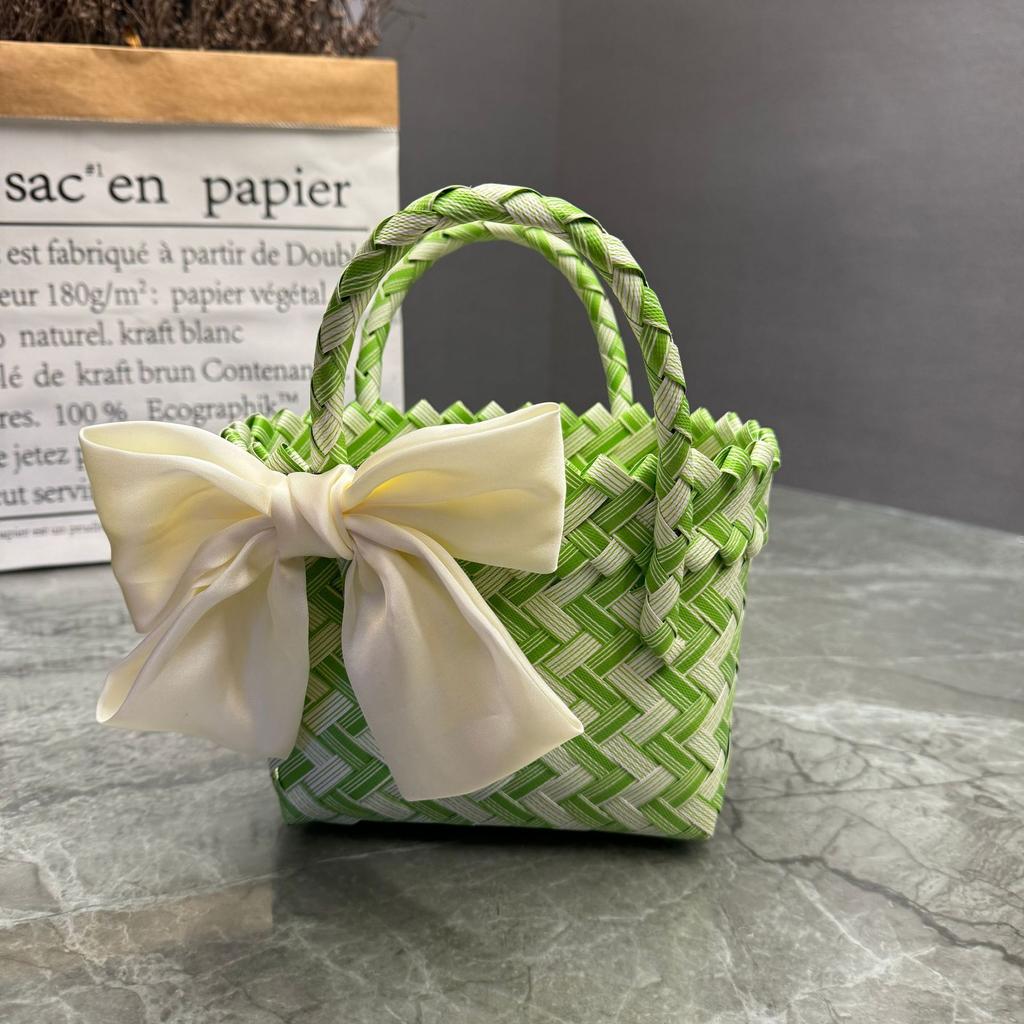 Plastic Woven Handbag Woven Basket Souvenir Basket Bag Beach Women's Bag