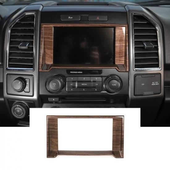 

Navigation GPS Radio Frame Trim Decor Cover For Ford F-150 F150 15-20 Wood Grain