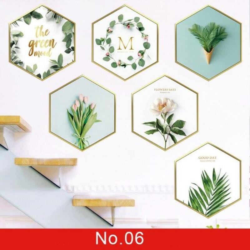 24 Styles Wall Stickers Decorated Tropical Green Leave Nordic Fresh Living Room Bedroom Stickers Plant Flowers Wall Decorations