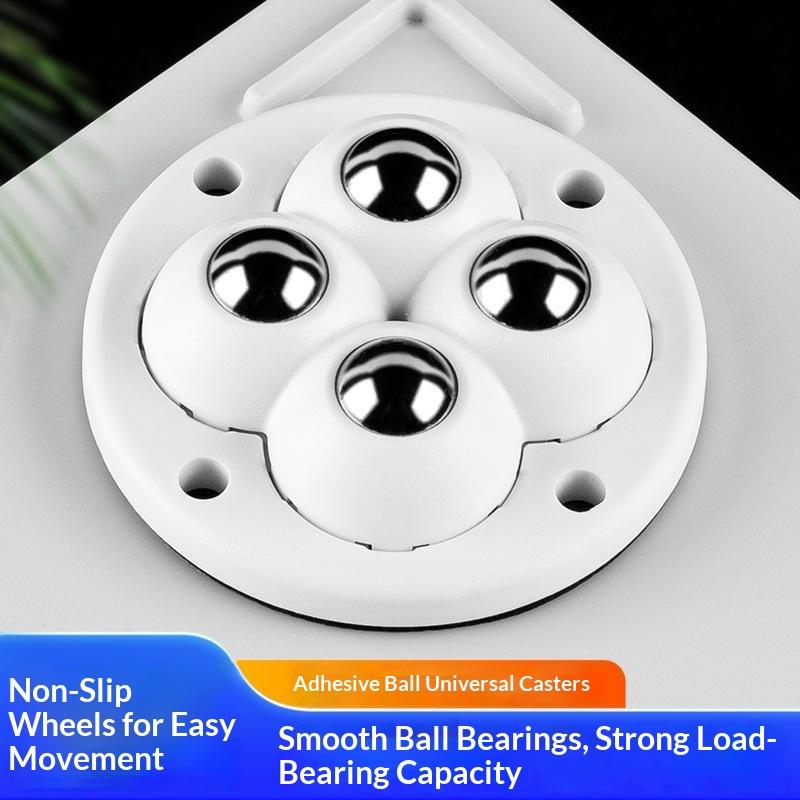 4Pcs 4 Beads Self Adhesive Caster Mini Swivel Wheels Universal 360 Degree Rotation Pulley For Furniture Storage Box