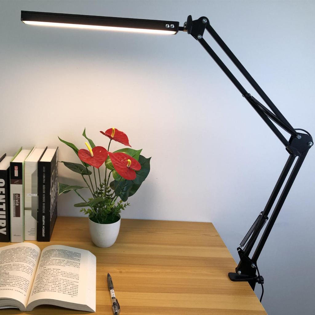 LED Desk Lamp: Long Arm, Foldable, Eye Protection for Reading, Beauty, Manicure, Tattoo