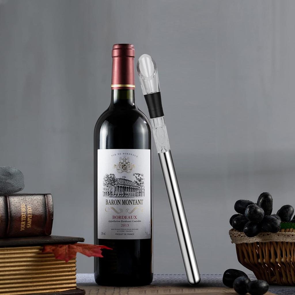 Weinkühler Set, Edelstahl Weinkühler Tasse Kühler Weinkühler Weinzubehör Weiß Rotwein Wein Weinset Weinliebhaber Geschenk