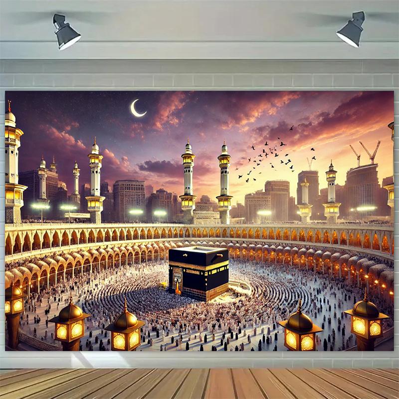 Jmg Household Supplies Unisex Mecca Kaaba Holy Mosque Islamic Tapestry Wall Hanging For Prayer Room Bedroom Decor Religious Art Print Home Decoration Gift
