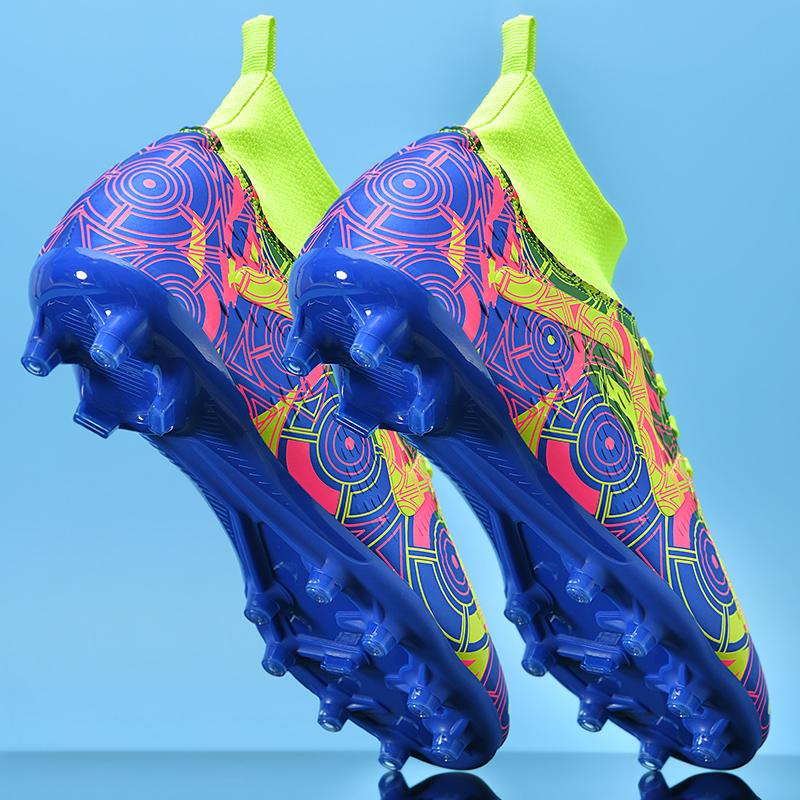 Fashion Mens Soccer Shoes TF/FG High Ankle Football Boots Kids Women Outdoor Non-slip Grass Multicolor Training Match Athletic Sneakers