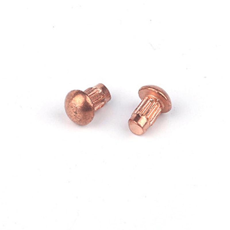 200 Pieces 1//8 inches x 13//64 inches Copper Round Head Solid Rivets Knurled Stems