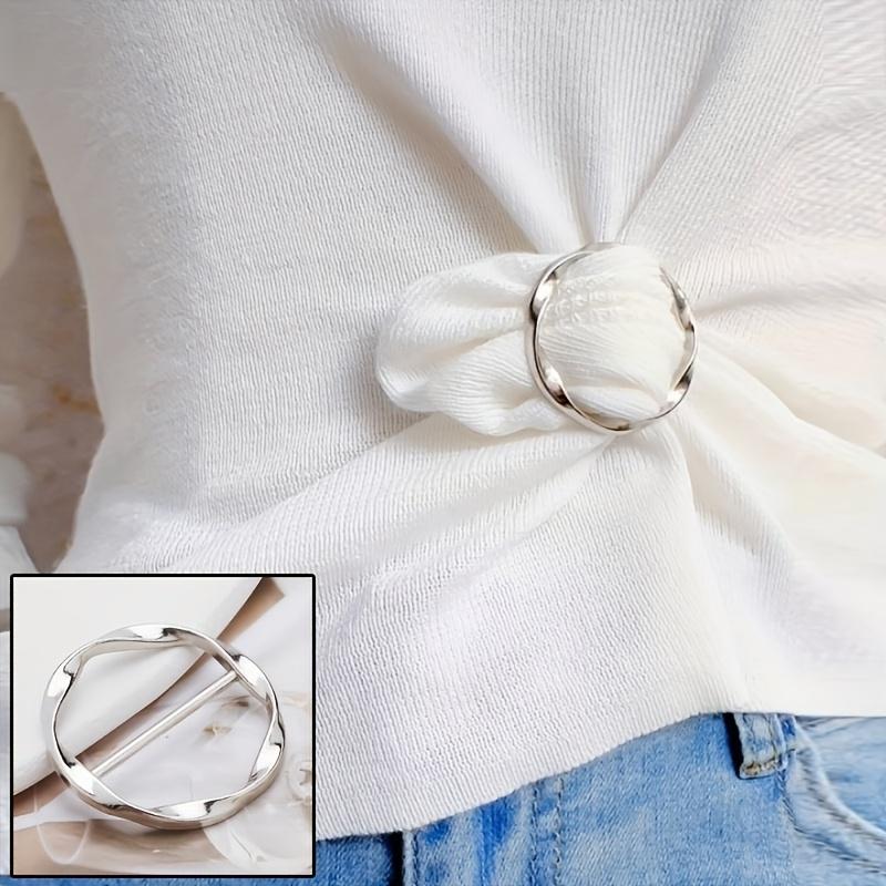 [Multifunctional Clip] Multifunctional Metal Scarf & T-Shirt Clip Set | Easy Knot and Waist Accessory, Suitable for Clothing Non-Stitched Length