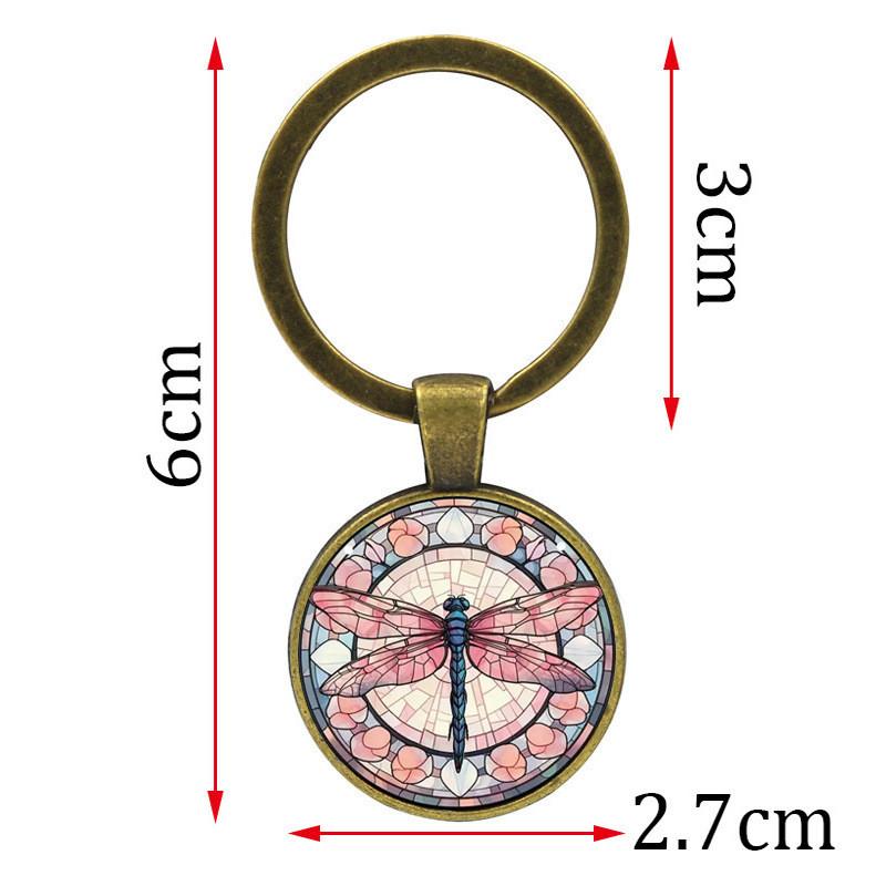 Vintage Dragonfly Pattern Keychain Creative Gift For Stylish Men Zinc Alloy Keyring Accessory