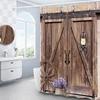 Retro Rustic Old Vintage Wood Doors Shower Curtain Set Country Rustic Barn Doors Farm Decor Fabric Bathroom Curtain Bath Screens