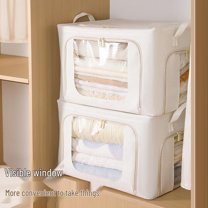 Chaka Multi-Purpose Foldable Fabric Storage Box with Partitions and Large Capacity for Wardrobe or Clothes.