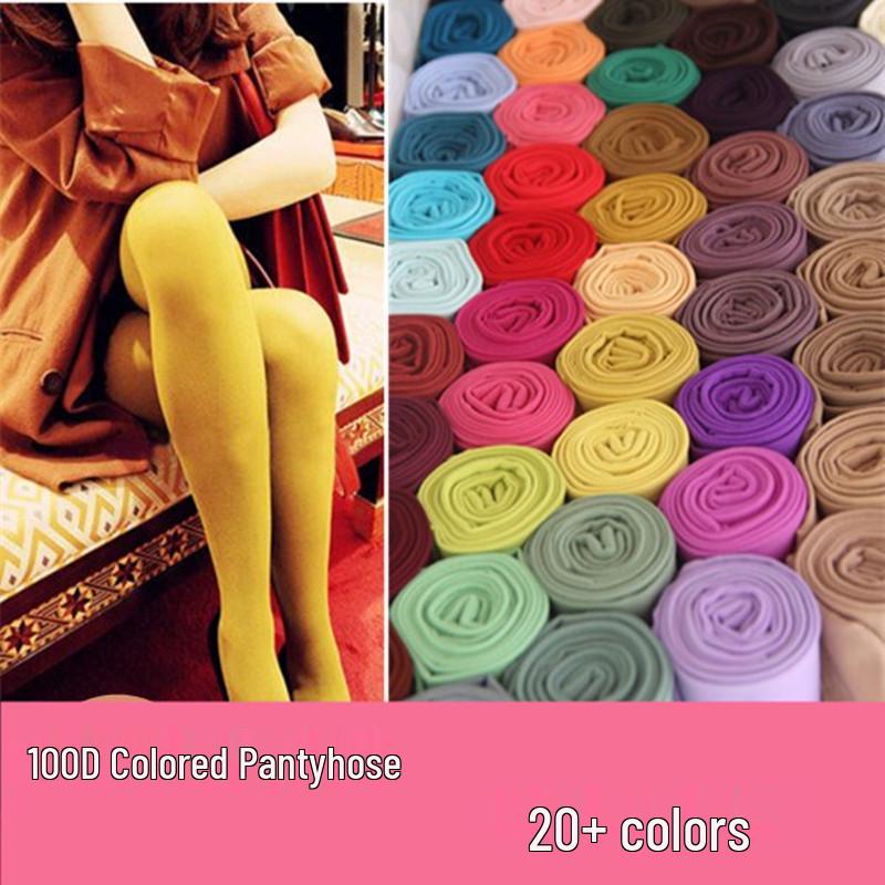 

Spring & Fall Velvet Tights - 100D Candy Colors One Size OPP Bag