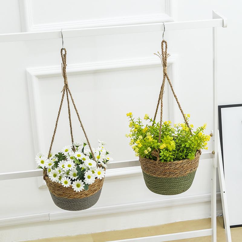 Woven Hanging Basket for Pothos - Creative Balcony Flower Pot