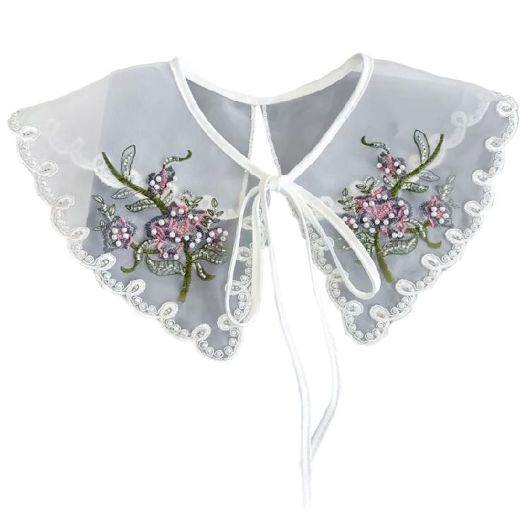 Elegant Detachable False Collar Embroidery Flower Petal Female Sweater Shirt Sewing False Collar Sweater Dress Supply