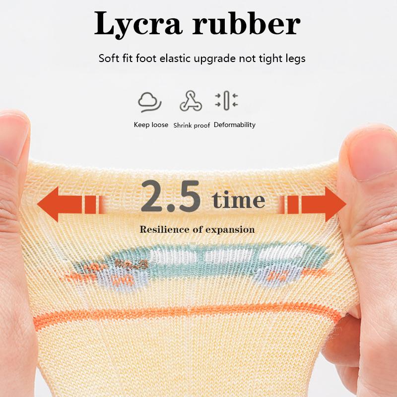 5 Paar Neugeborenen Socken Strick Weiche Baumwollsocken Kinder Mittelhohe Socken Auto Cartoon Säugling Kleinkind Socken für Jungen Mädchen