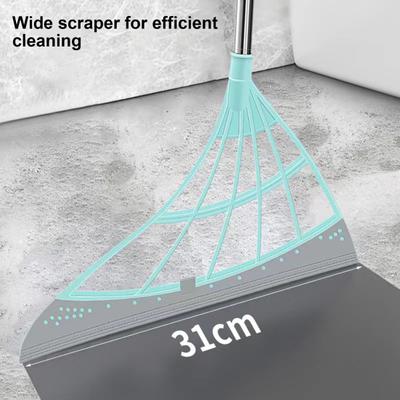 Silicone Broom Set Floor Cleaning Rubber Broom Multifunctional Broom Sweeper Ergonomic Design 45 Degree Bevel Broom