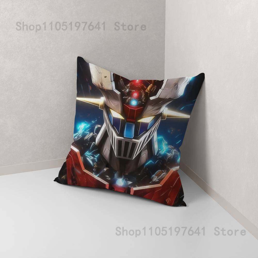 Anime M-Mazinger Z Robot Pillow Case For Sofa Decor Car Office Room Printing Cushion Cover Decorations and Protector