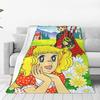 Candy Candy Manga Anime Cute Blankets Flannel Summer Kawaii Japanese Multi-function Soft Throw Blanket for Bedding Couch Throws