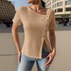 ZANZEA Womens Summer Round Neck Casual Short Sleeve Blouse