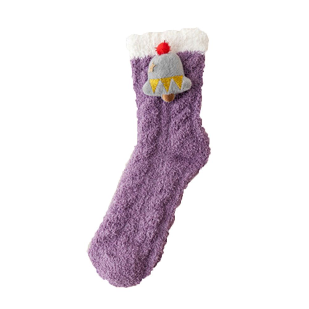 Christmas gift Comfortable Women Santa Claus High socks Cute Coral fleece Stocking Winter Warm