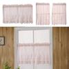 Tier And Valance Curtain 3 Pieces Embroidered Kitchen Curtains