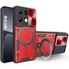 Case - E.F.CONNECTION - For Xiaomi Redmi Note 13 4G - Red - Metal Ring Stand - Camera Protection
