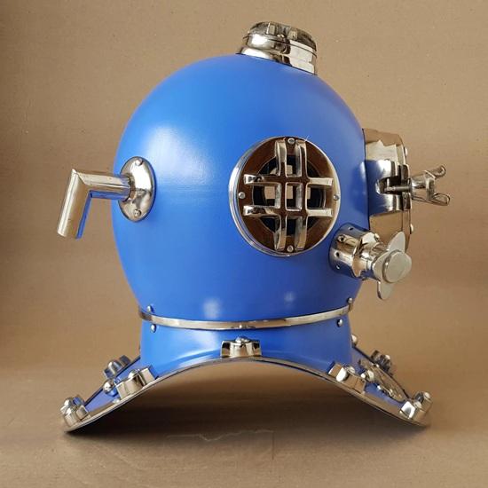 45.72 Cm Blue Scuba Diving Helmet Mark V Deep Diving Divers Helmet Home, Office Decor